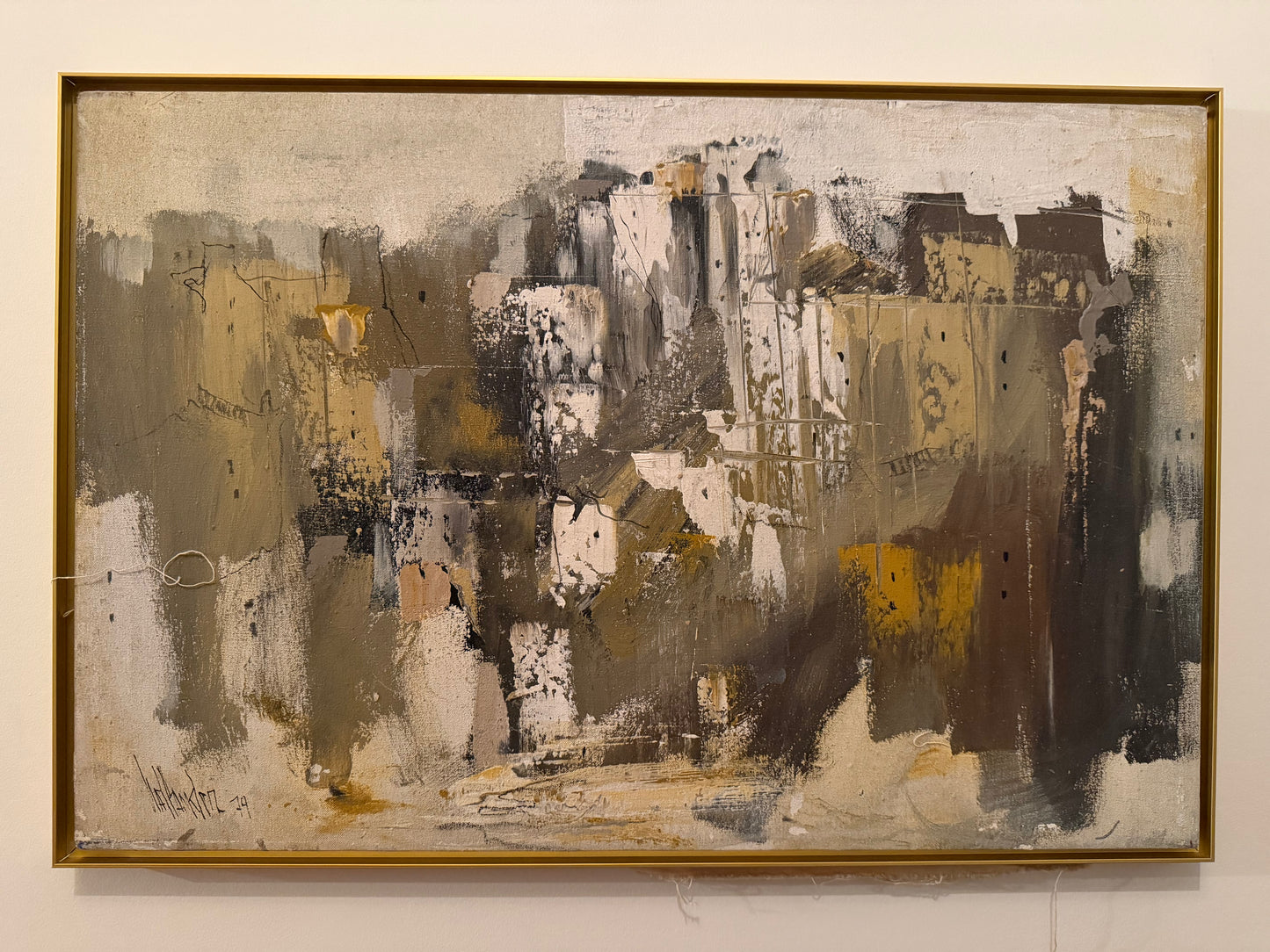Abstract in Beige and Ochre by W. Hankler