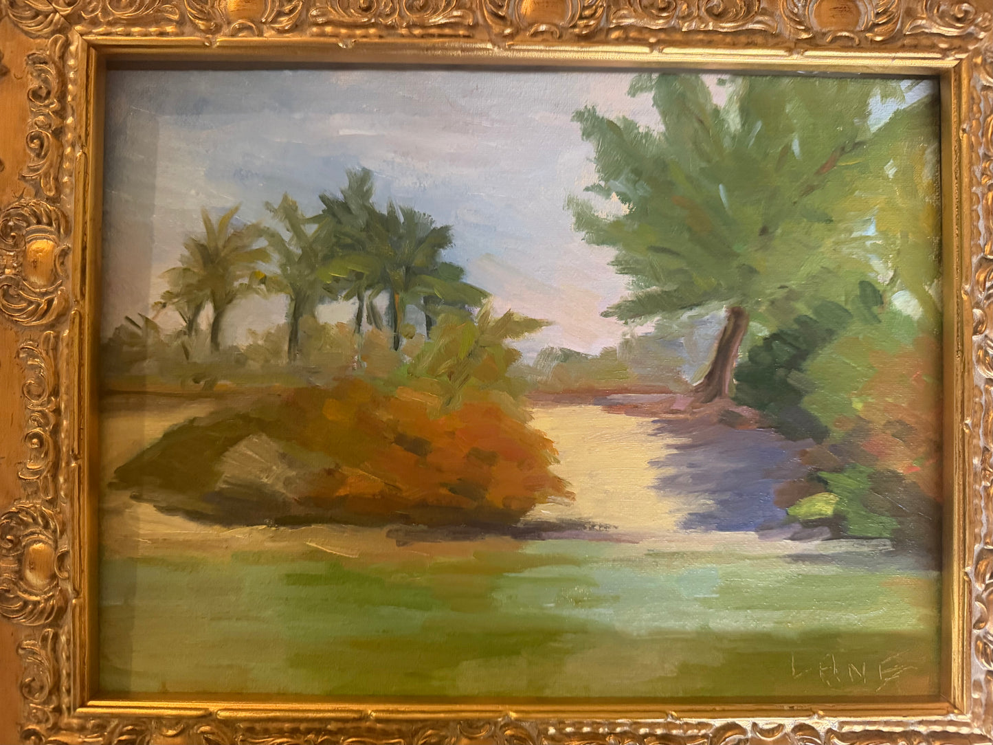 American Impressionist Florida Landscape Signed Oil On Board