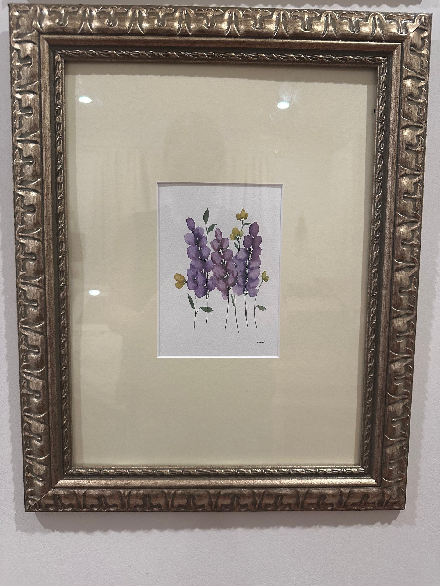 Set of Two Original Water Color Botanical Illustrations of Snapdragons and Lilacs by Anna Rose