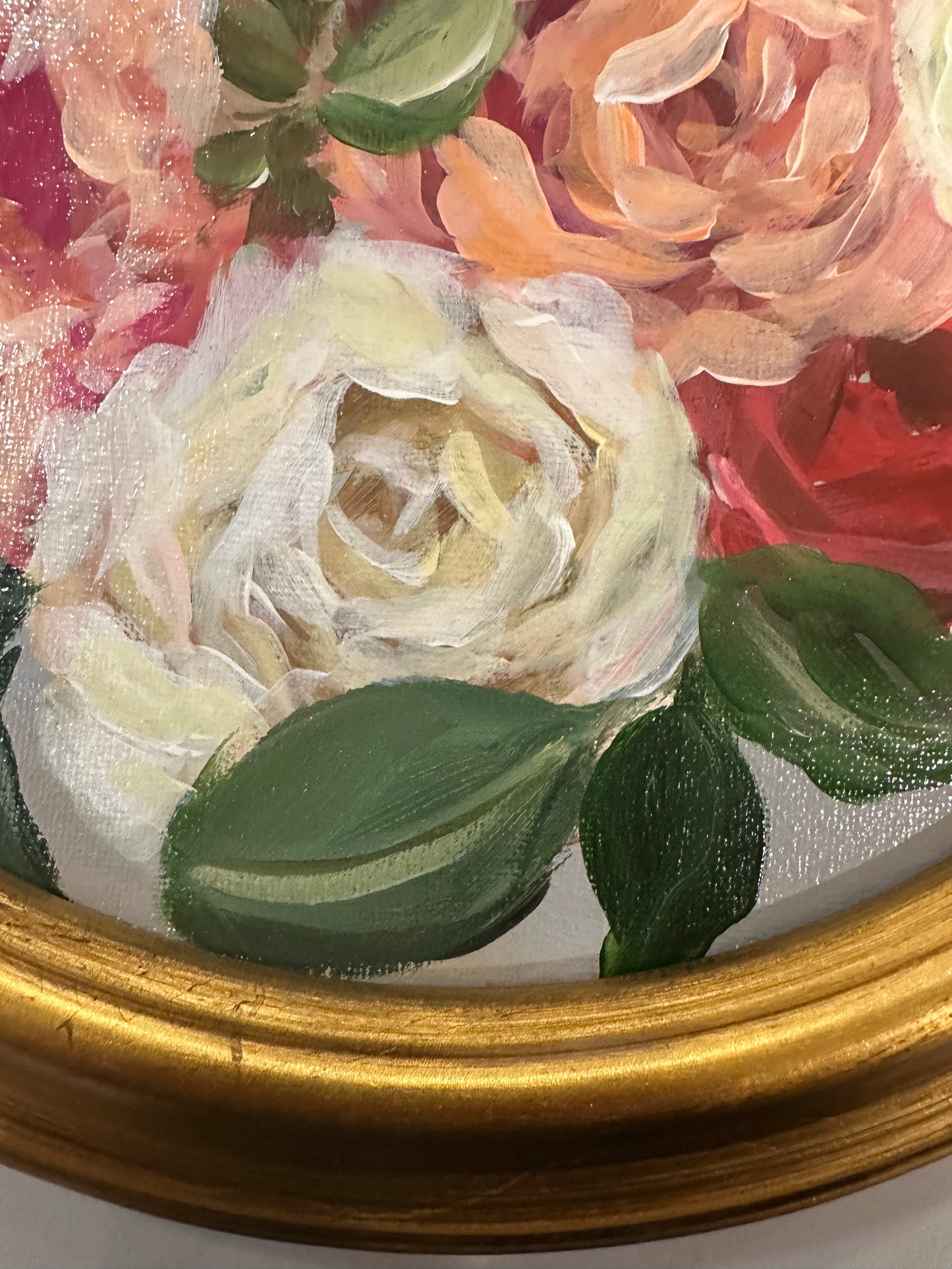 Round Floral Acrylic Painting by Breanna Rothwell
