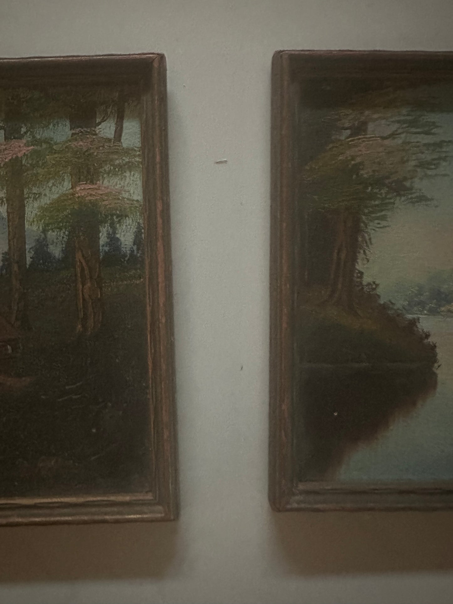 Vintage Woodland Duo Oil Painting Set,