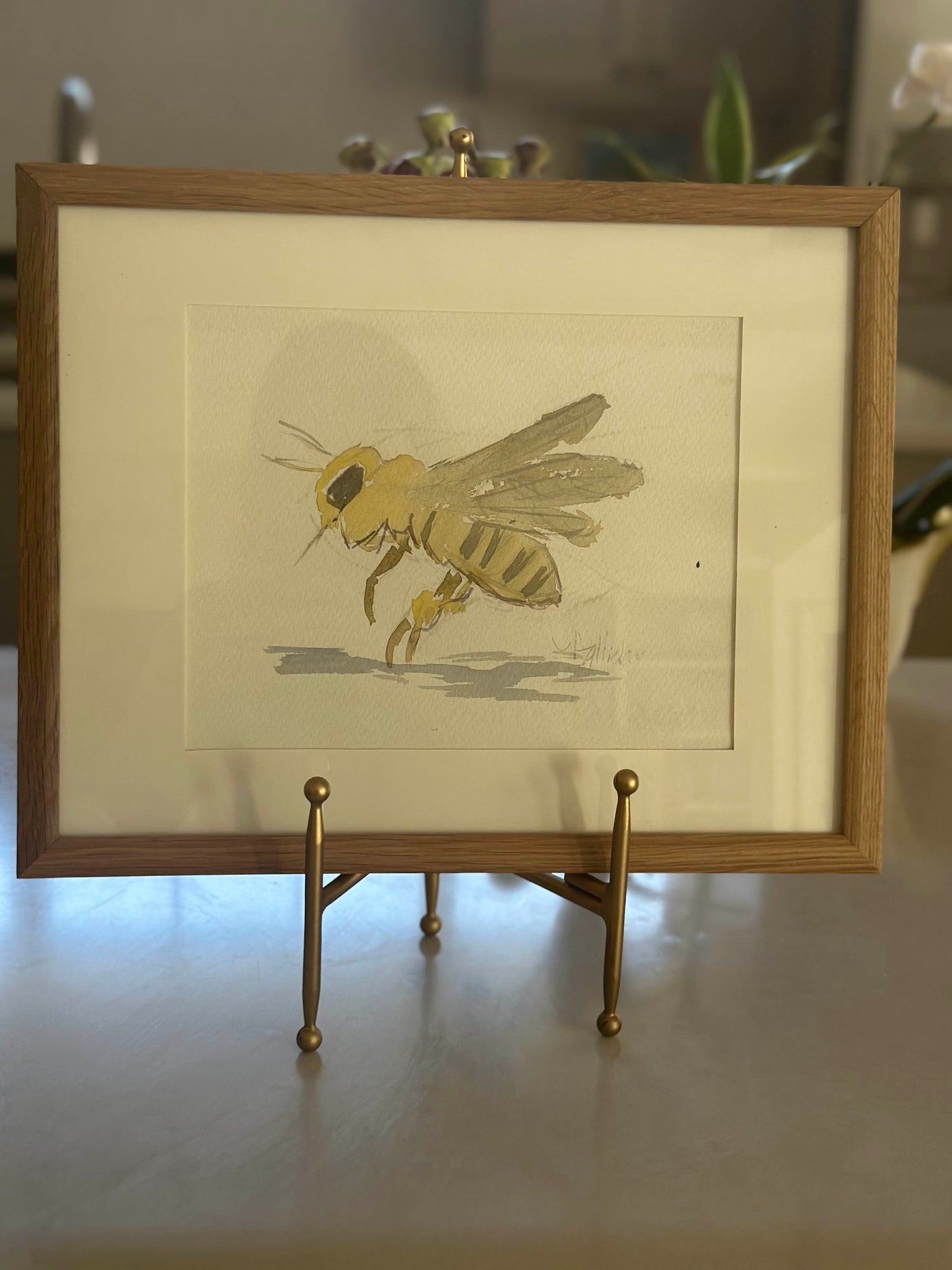 Sweet bee watercolor by John Halliday