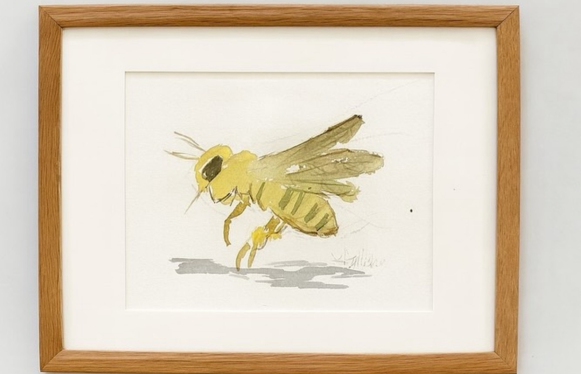 Sweet bee watercolor by John Halliday