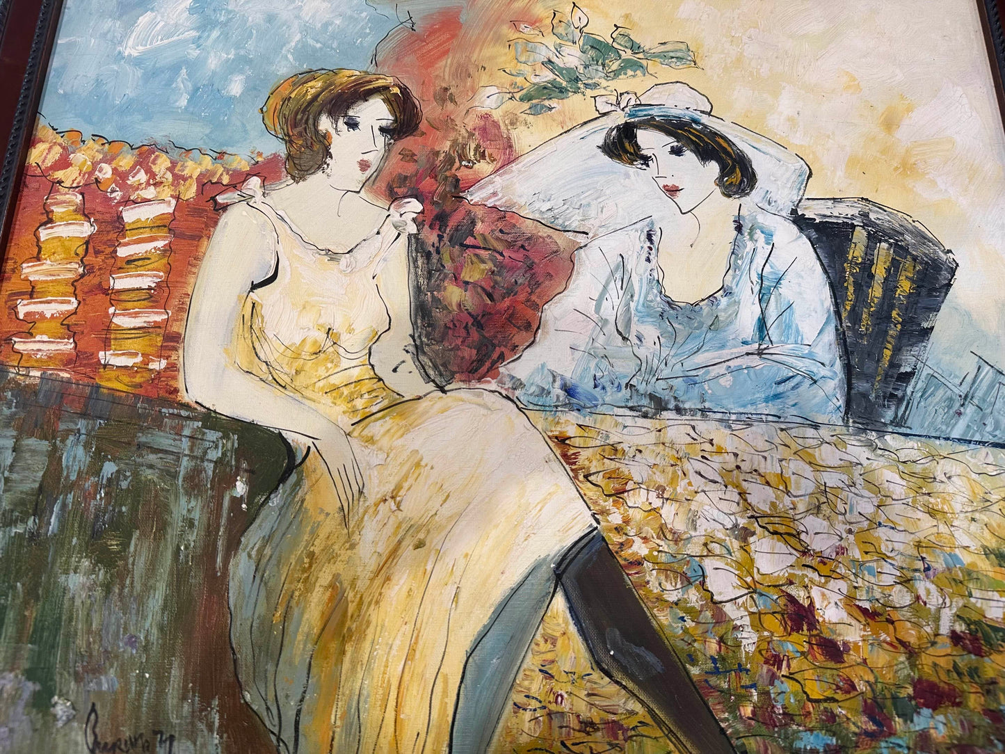 Two Ladies Having Tea by B.