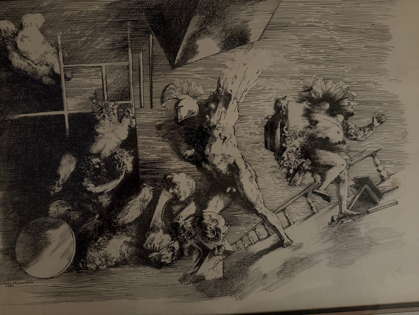 1980 Etching by Serbian Artist Zoran Miladinović