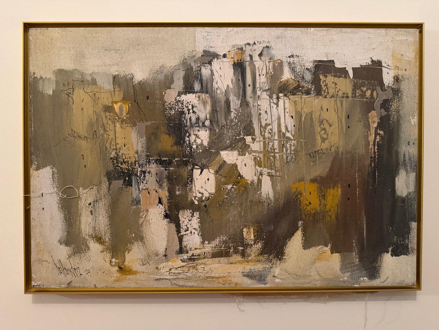 Abstract in Beige and Ochre by W. Hankler