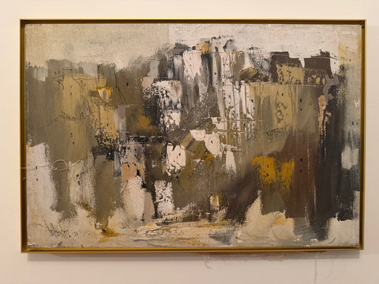 Abstract in Beige and Ochre by W. Hankler
