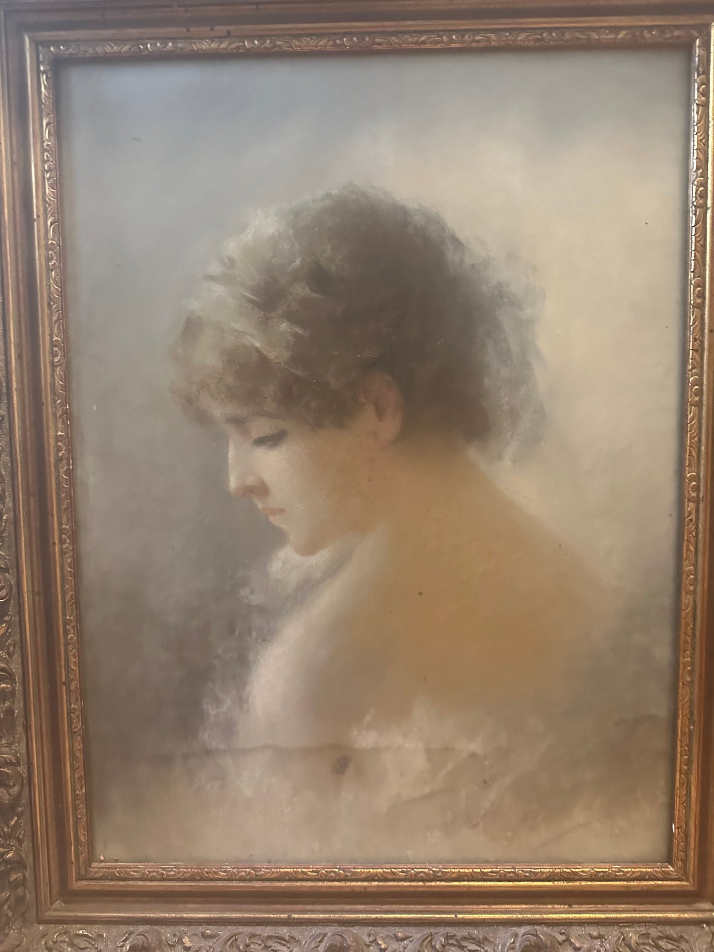 Antique Pastel Portrait of a Woman
