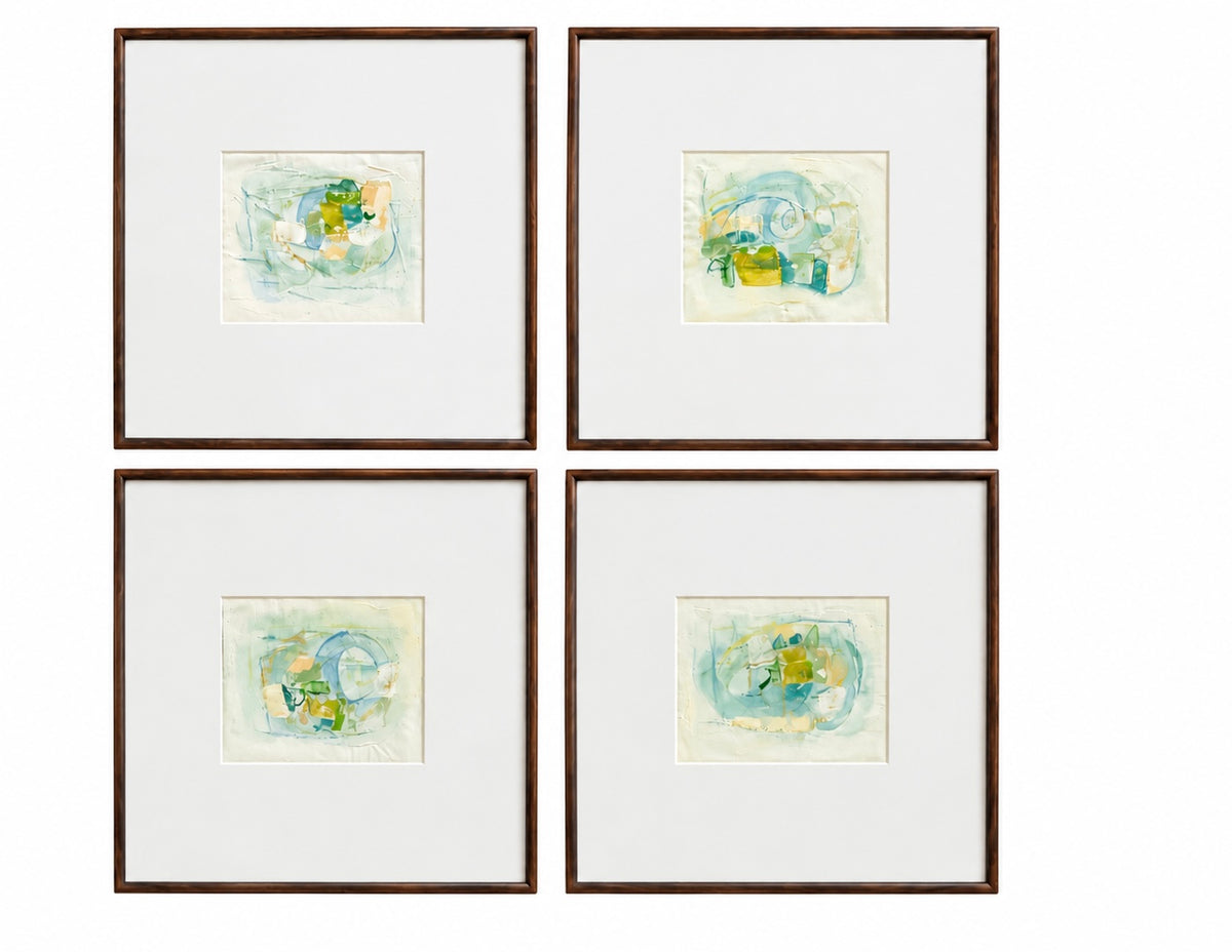 Four Blue Abstracts by Andree Hunter