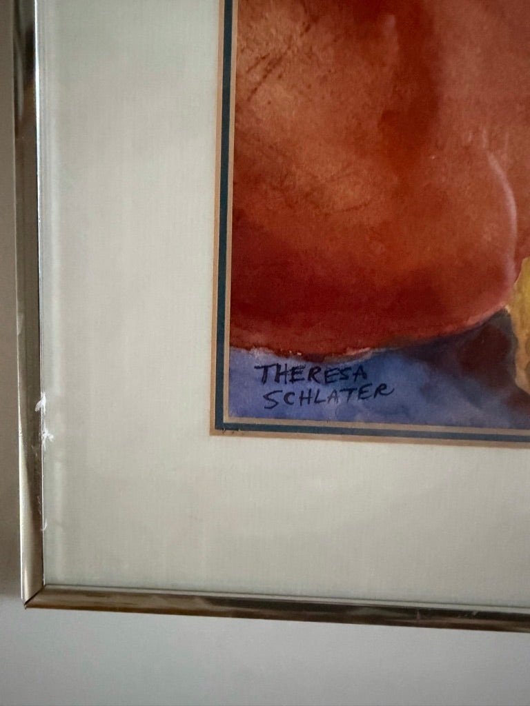 Still Life of Lemons with Cactus Water Color by Theresa Schlater