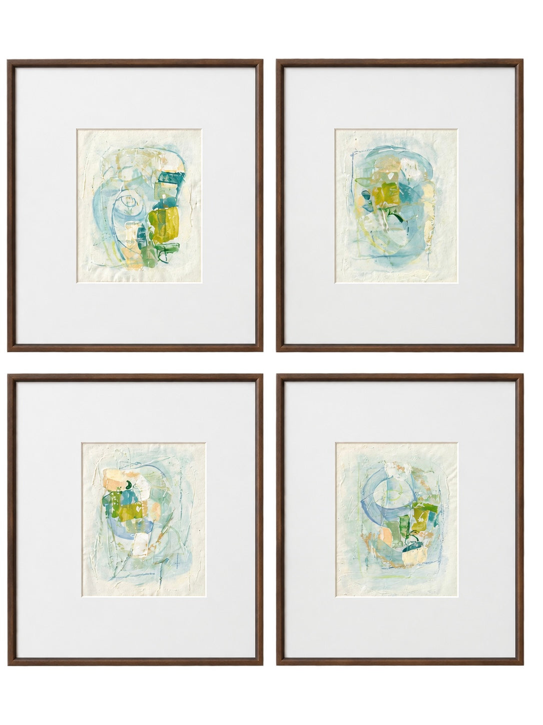 Four Blue Abstracts by Andree Hunter