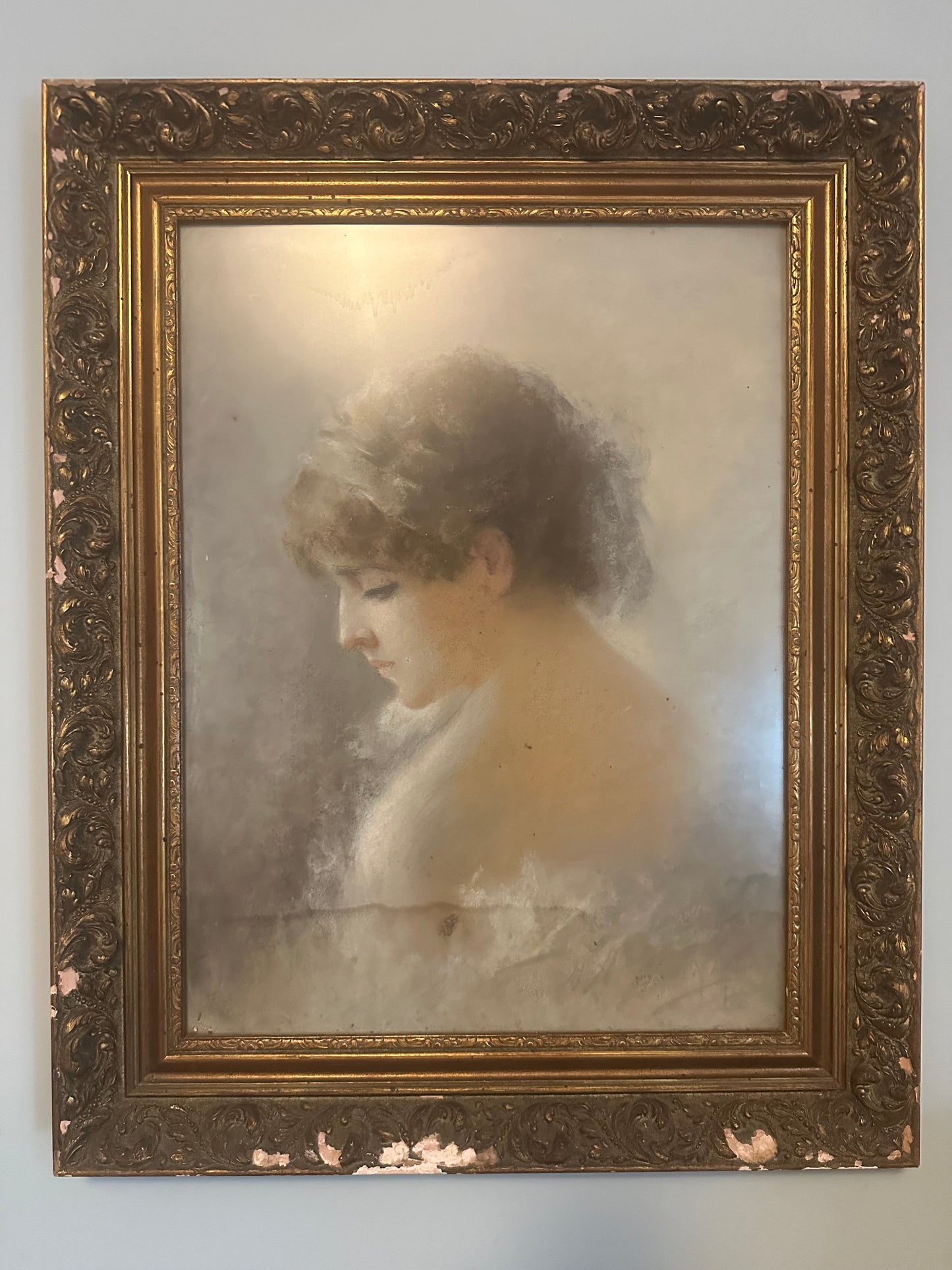 Antique Pastel Portrait of a Woman