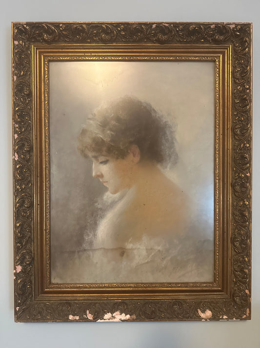 Antique Pastel Portrait of a Woman