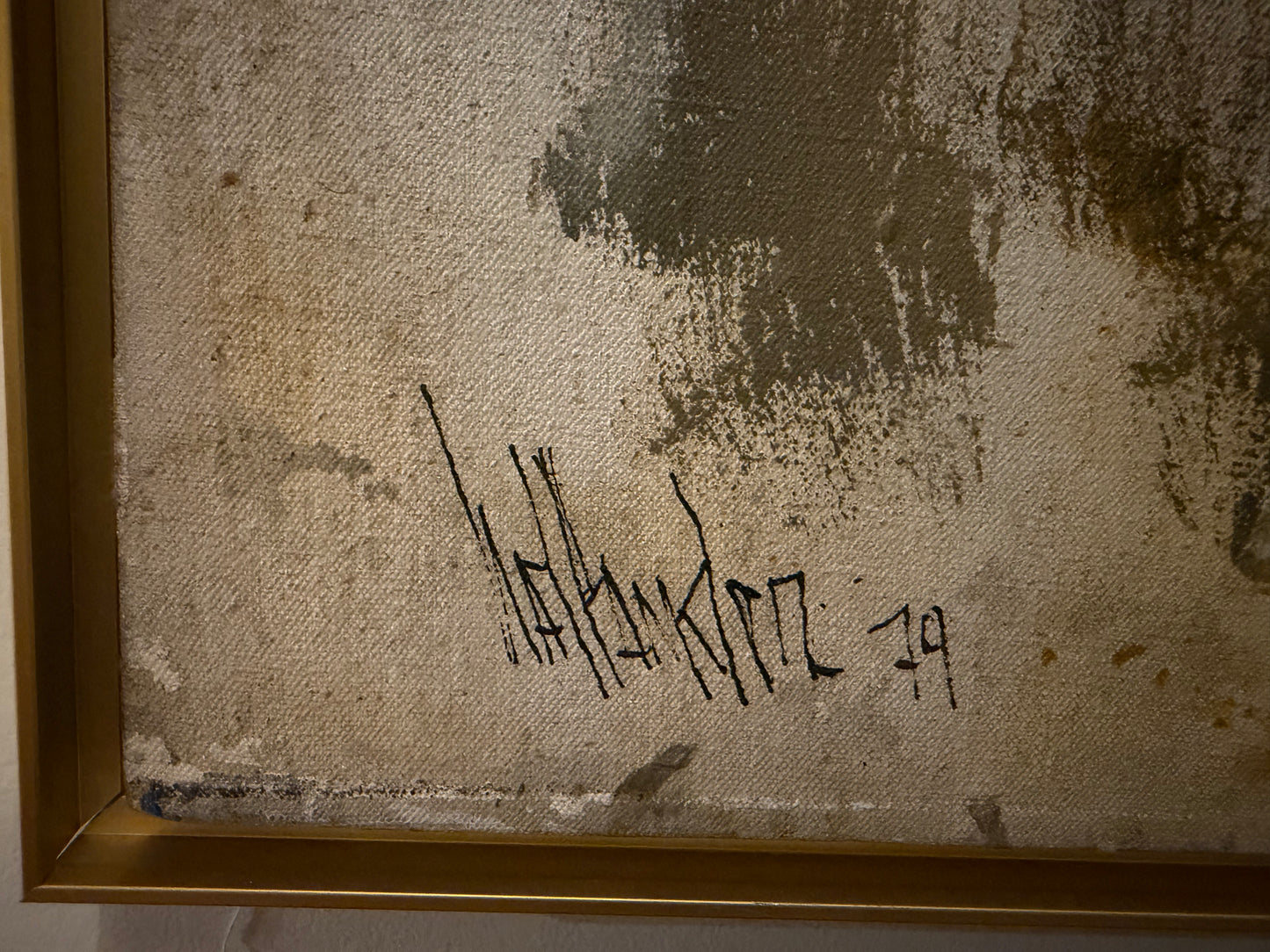 Abstract in Beige and Ochre by W. Hankler