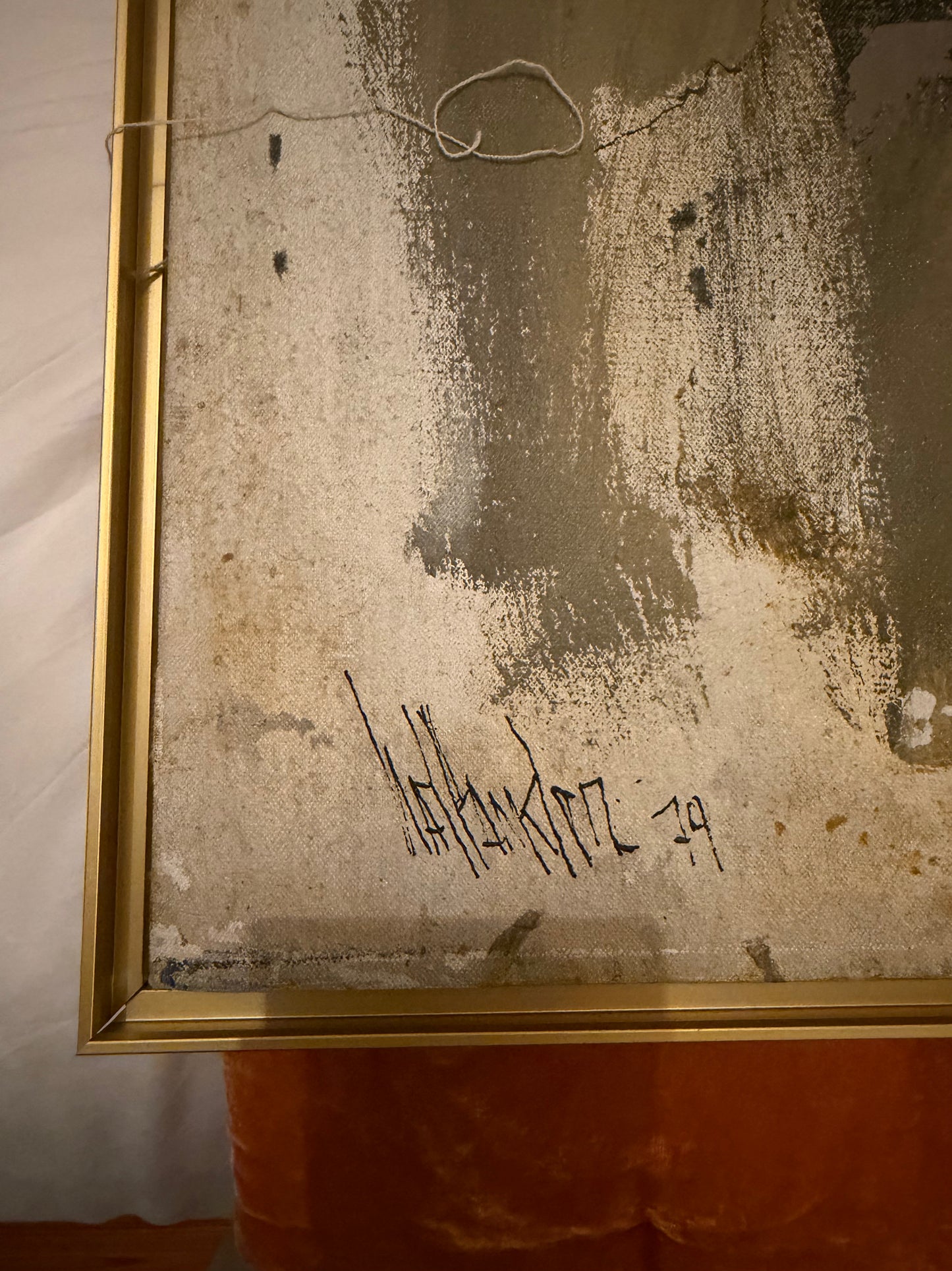 Abstract in Beige and Ochre by W. Hankler