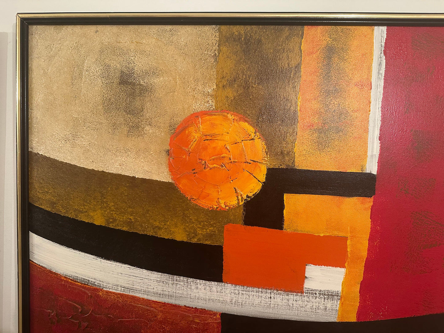 Mid-Century Abstract Original Oil on Canvas, Signed