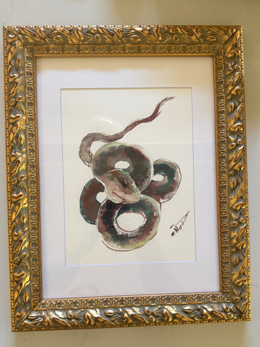 Snake Watercolor by Suren Nersisyan