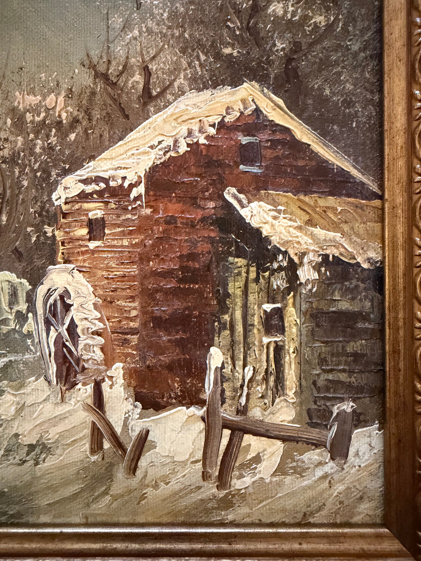 Snowy Barn and Mill Landscape by Andre' De Jong (set of two)