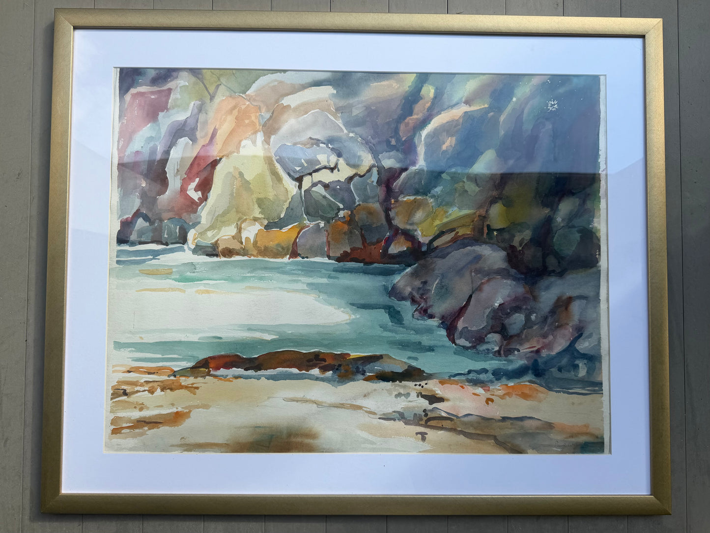 Rocky Coast Water Color