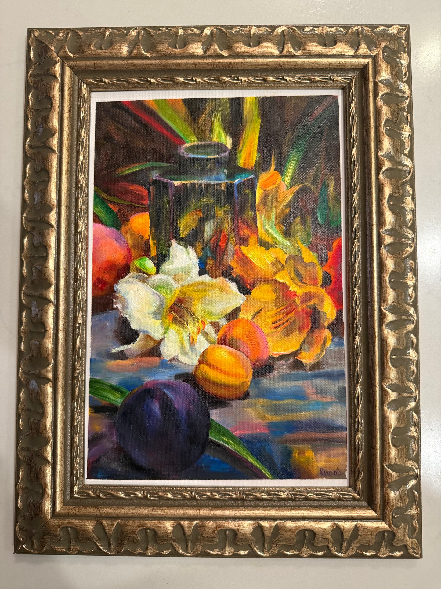 Still Life with Fruits and Flowers by Alina Kvaratshelia