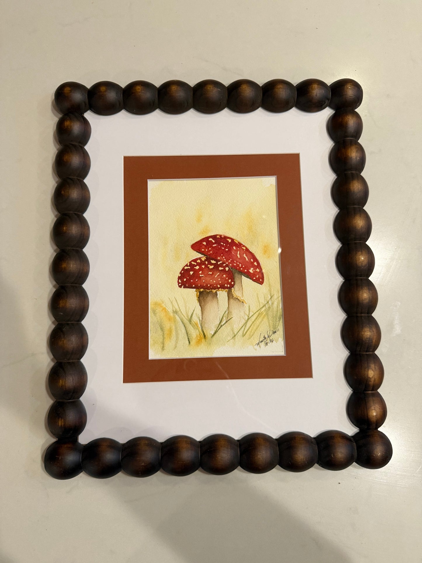 Red Mushrooms Watercolor  by Manette Kuhlman