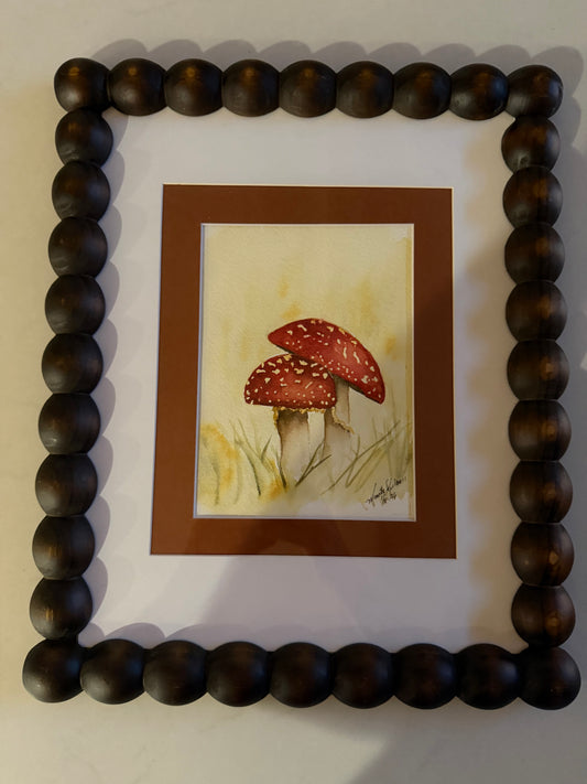 Red Mushrooms Watercolor  by Manette Kuhlman