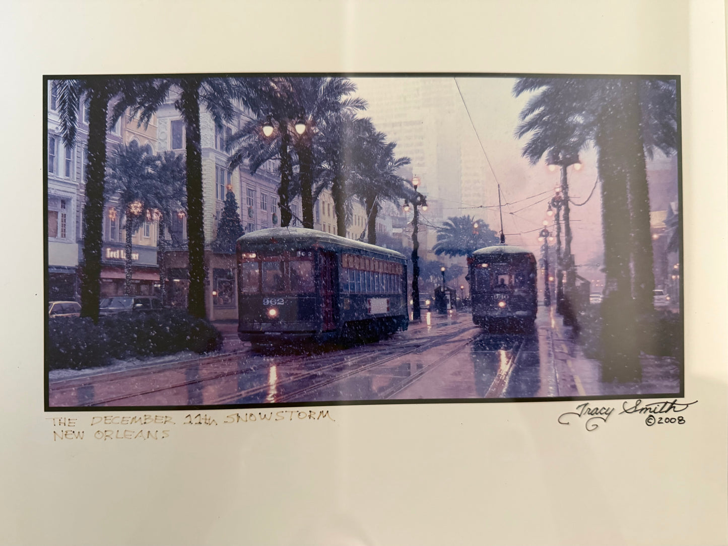 Streetcar in Snowstorm by Tracy Smith (1956-2012), signed