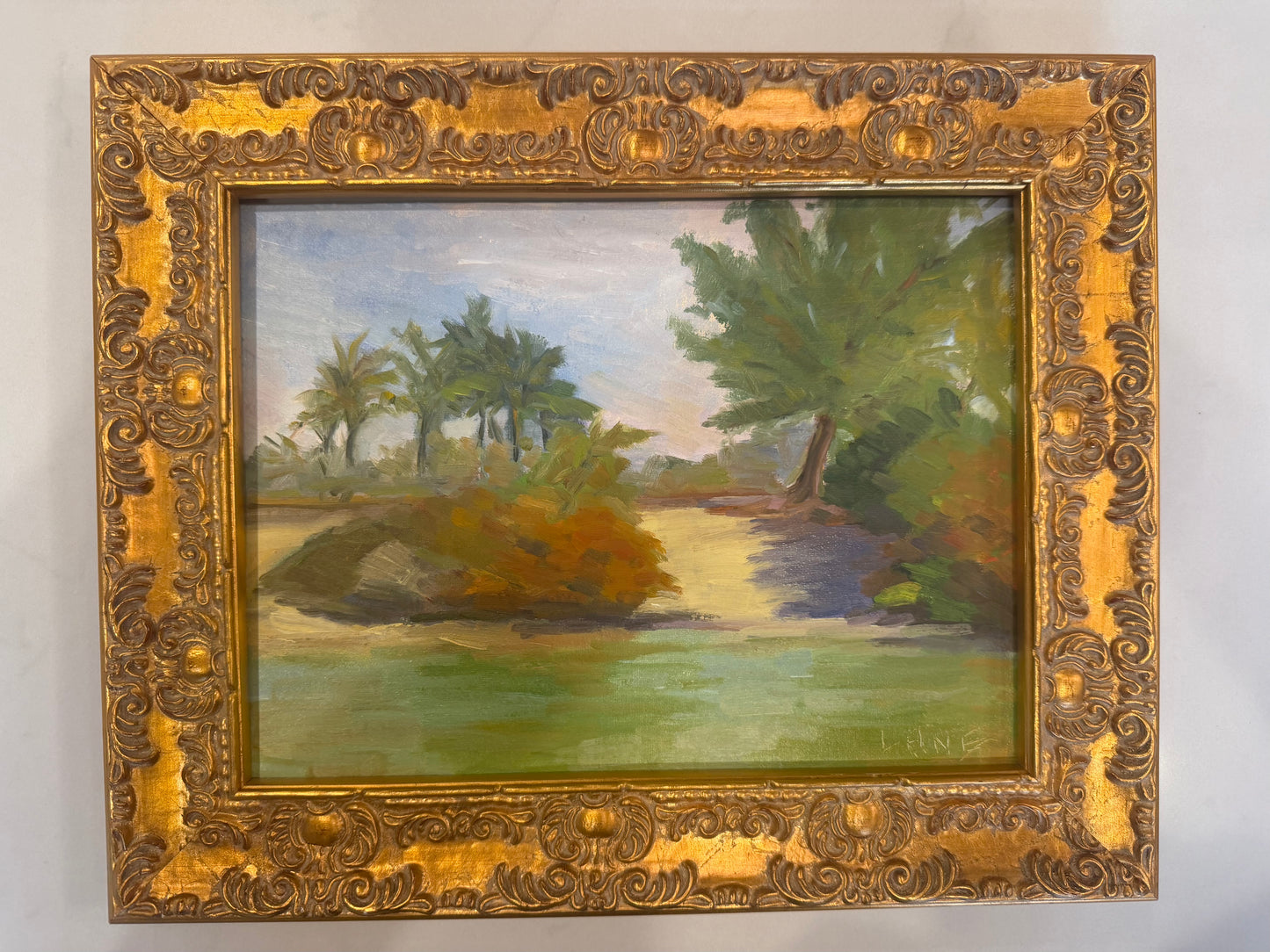 American Impressionist Florida Landscape Signed Oil On Board