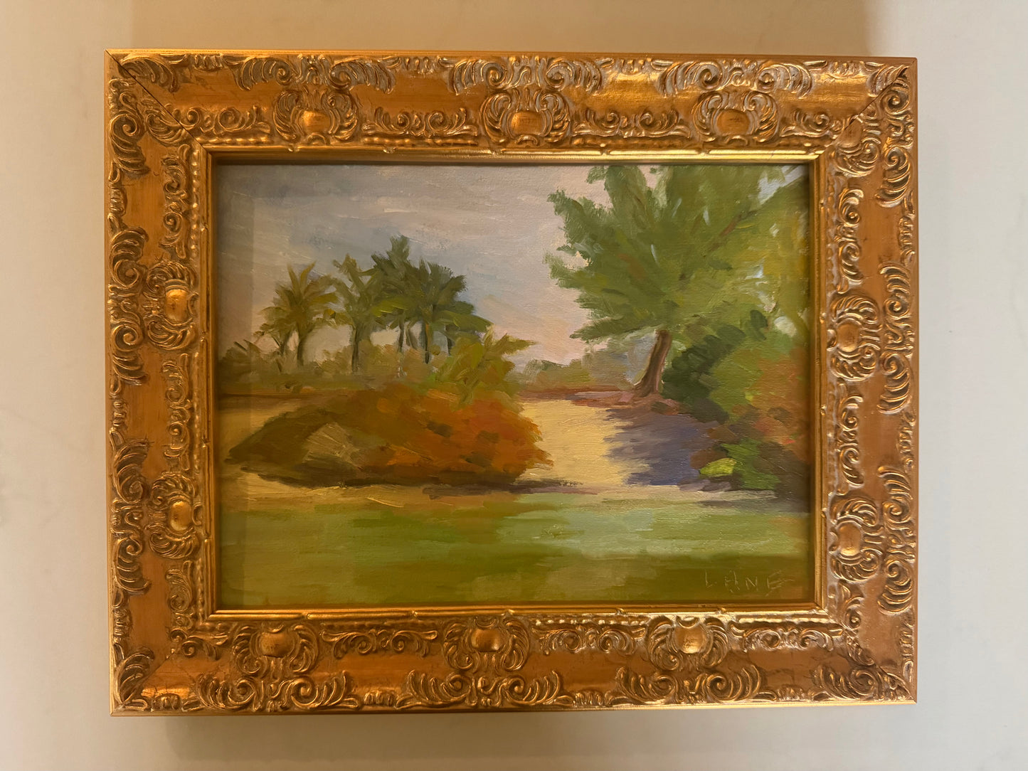 American Impressionist Florida Landscape Signed Oil On Board