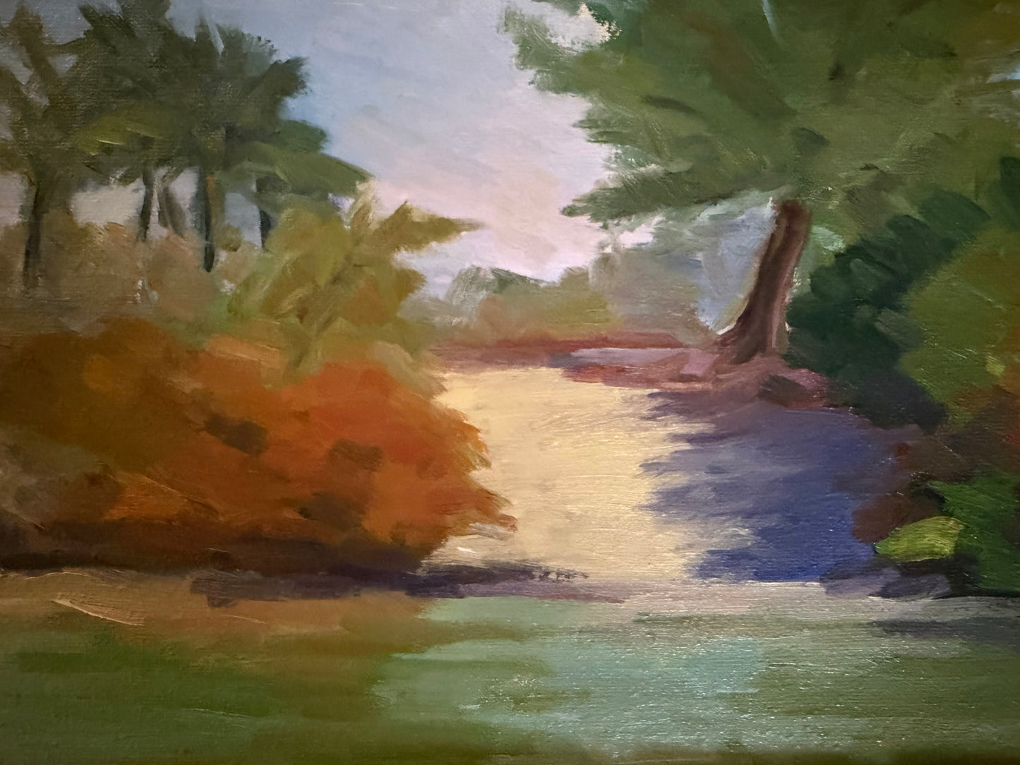 American Impressionist Florida Landscape Signed Oil On Board