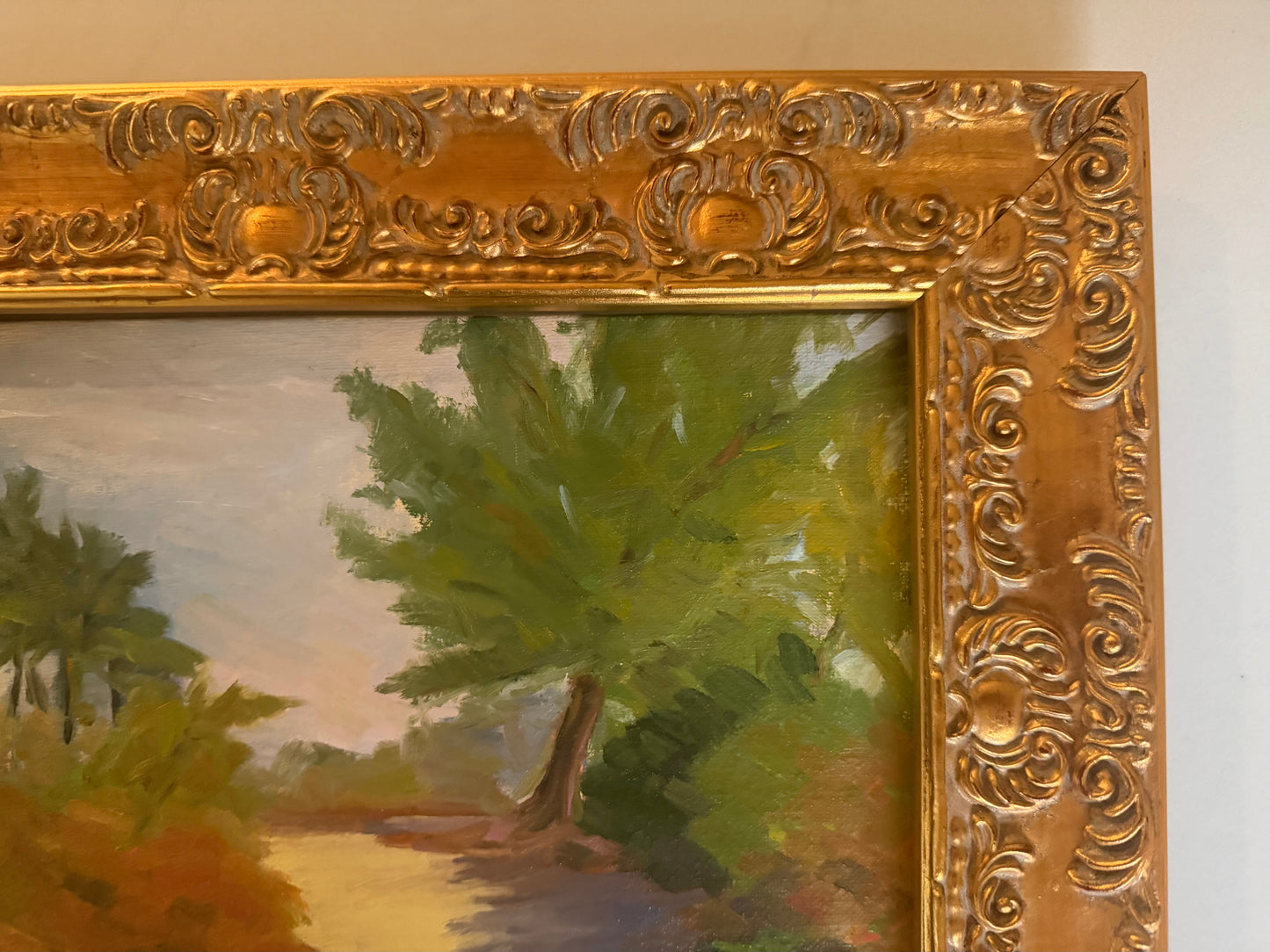 American Impressionist Florida Landscape Signed Oil On Board