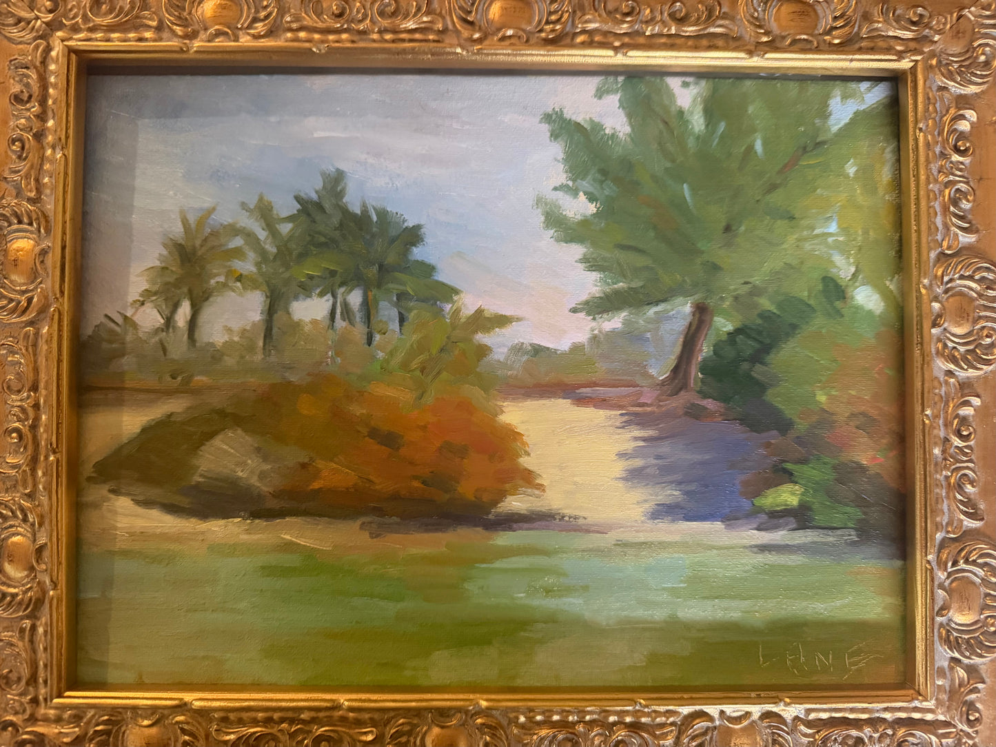 American Impressionist Florida Landscape Signed Oil On Board