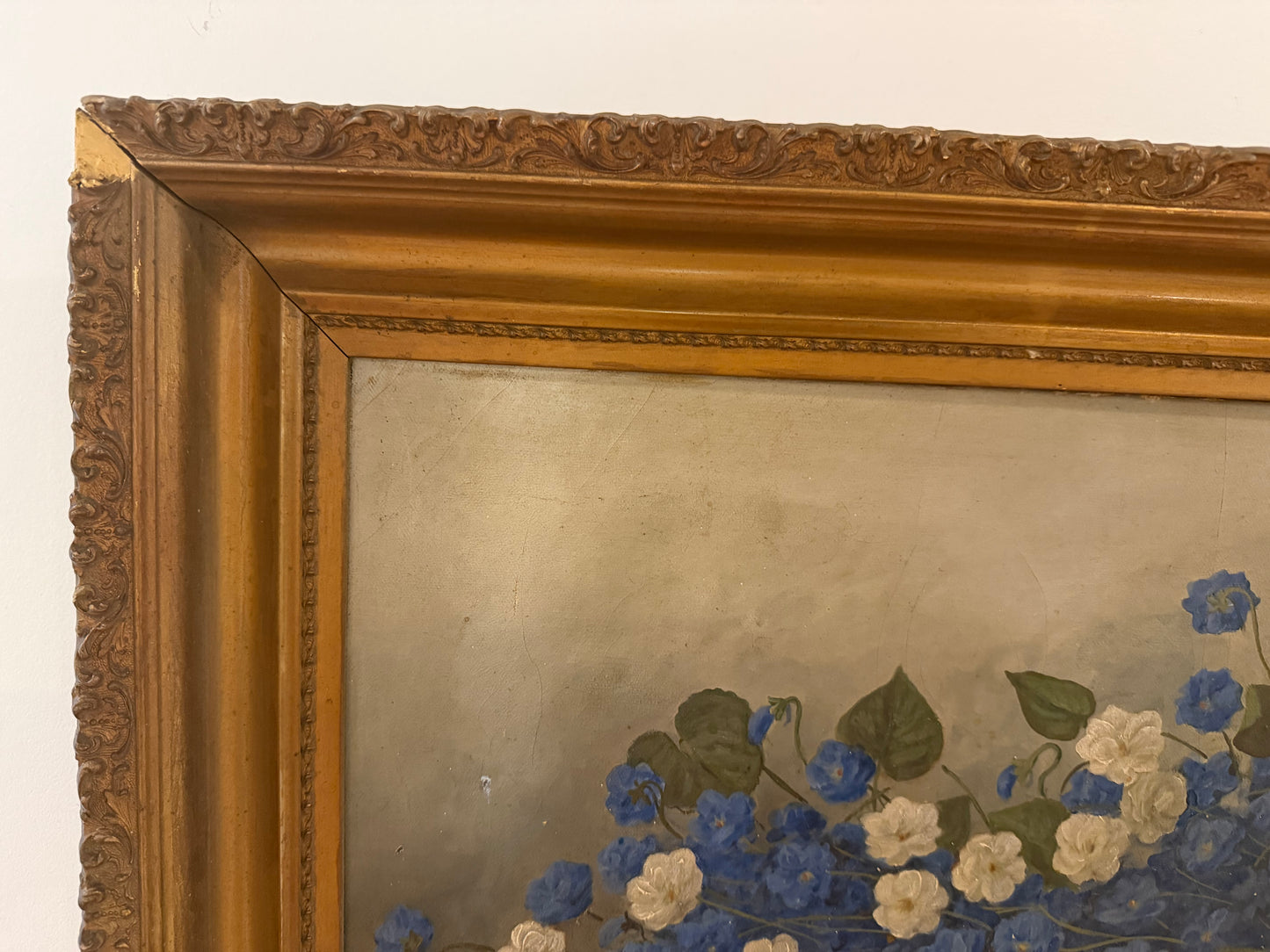 Antique Still-life Oil Painting of Flowers by M. Garland
