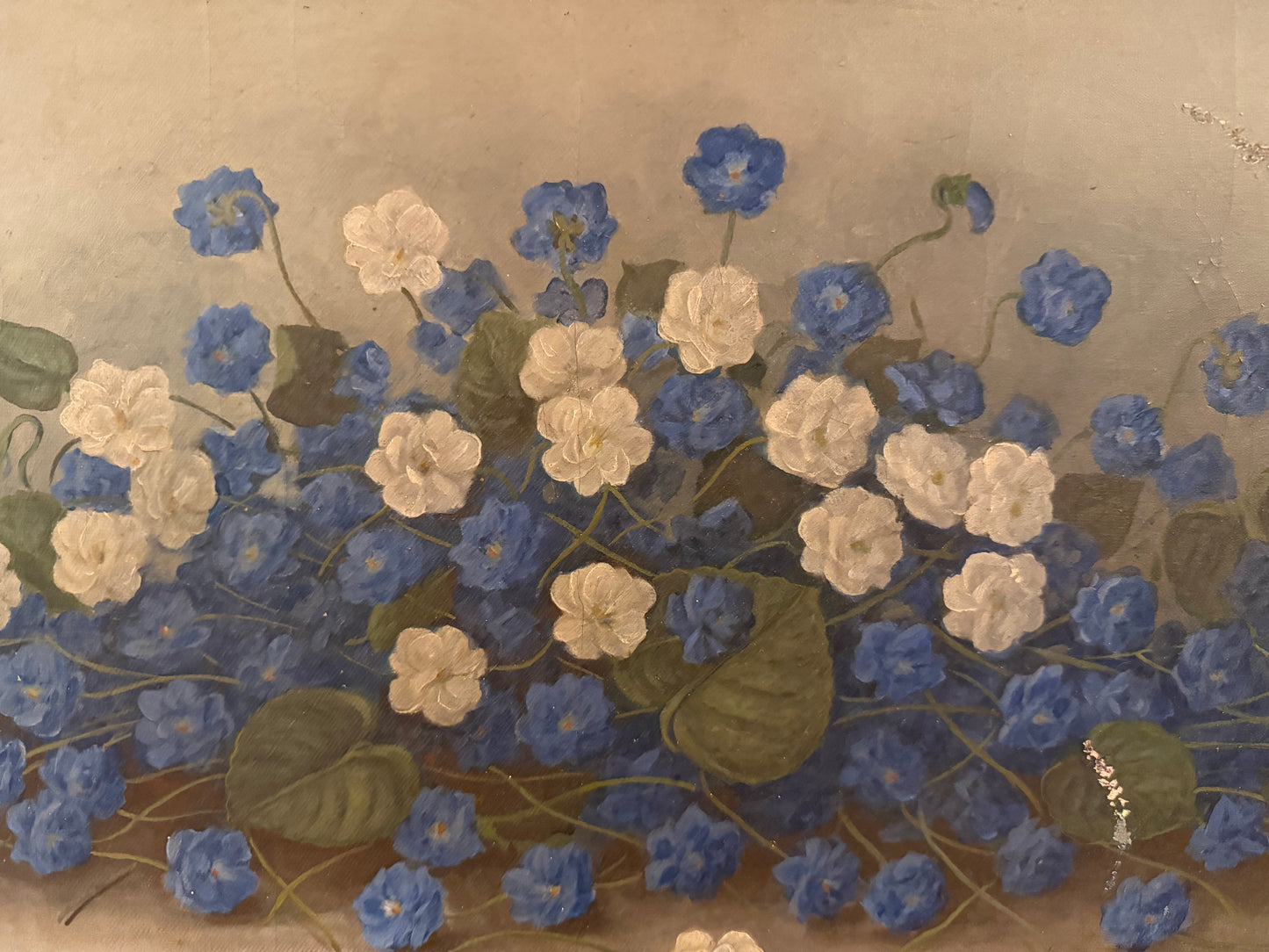 Antique Still-life Oil Painting of Flowers by M. Garland