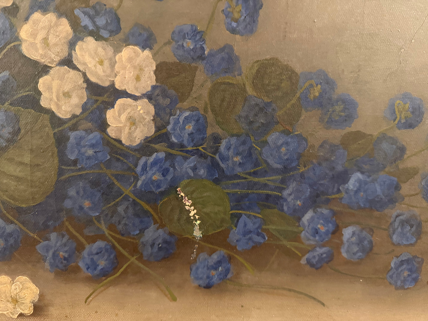 Antique Still-life Oil Painting of Flowers by M. Garland