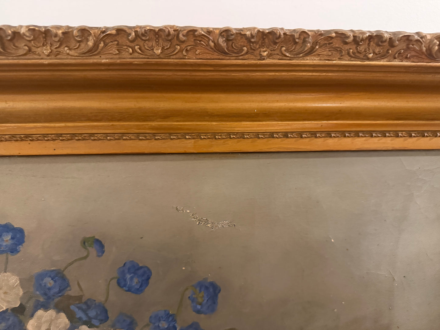 Antique Still-life Oil Painting of Flowers by M. Garland