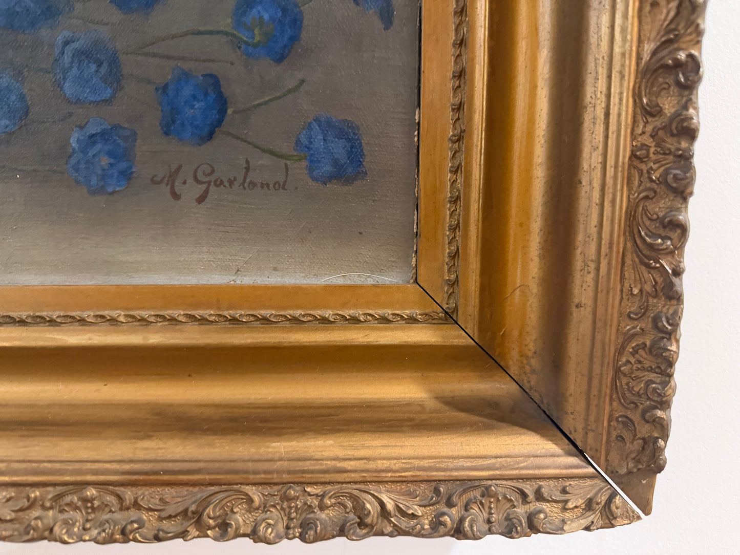 Antique Still-life Oil Painting of Flowers by M. Garland