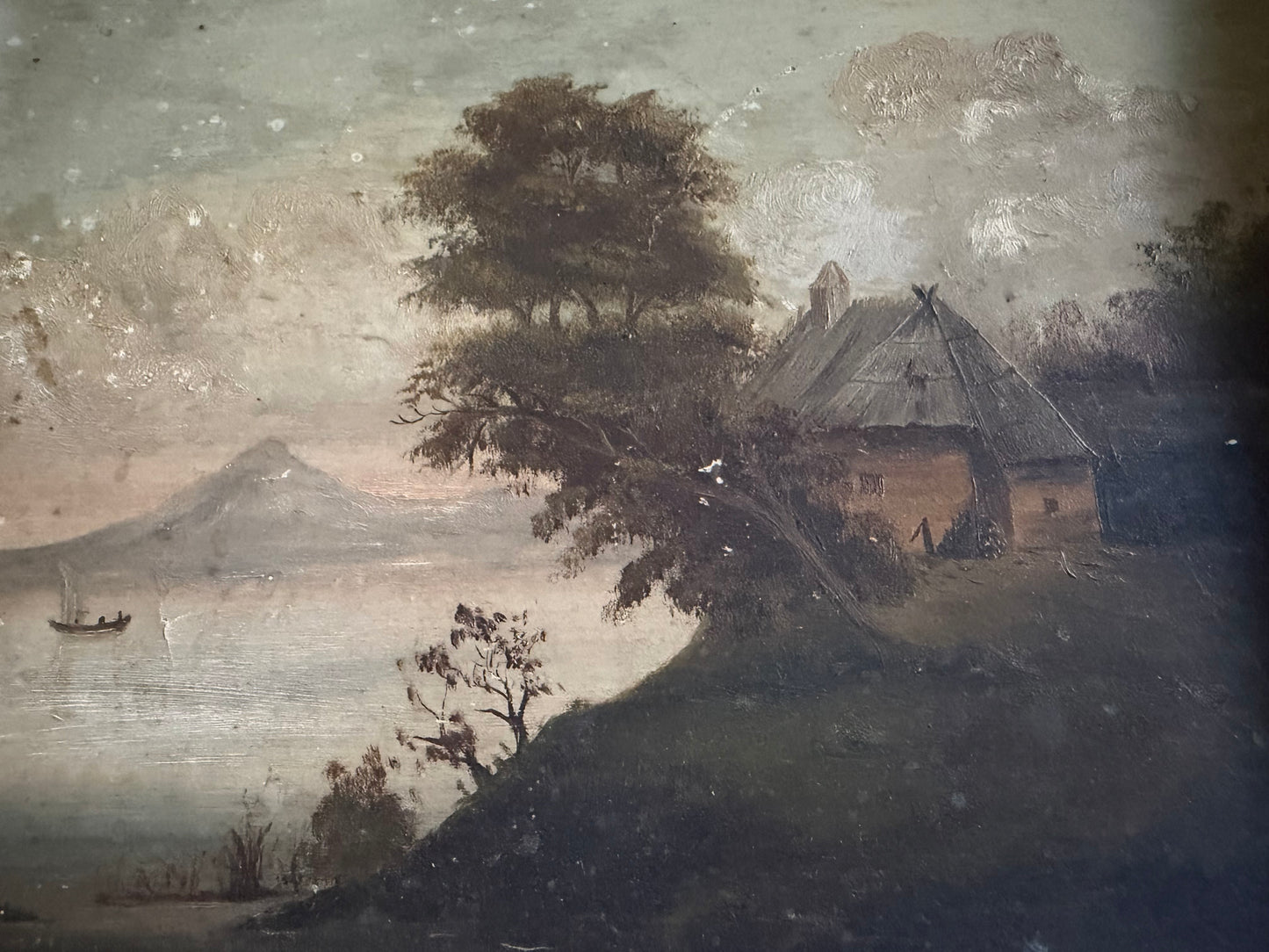 Antique Oil on Board “Mountain Landscape”
