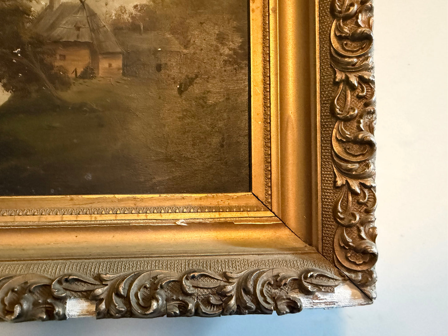 Antique Oil on Board “Mountain Landscape”