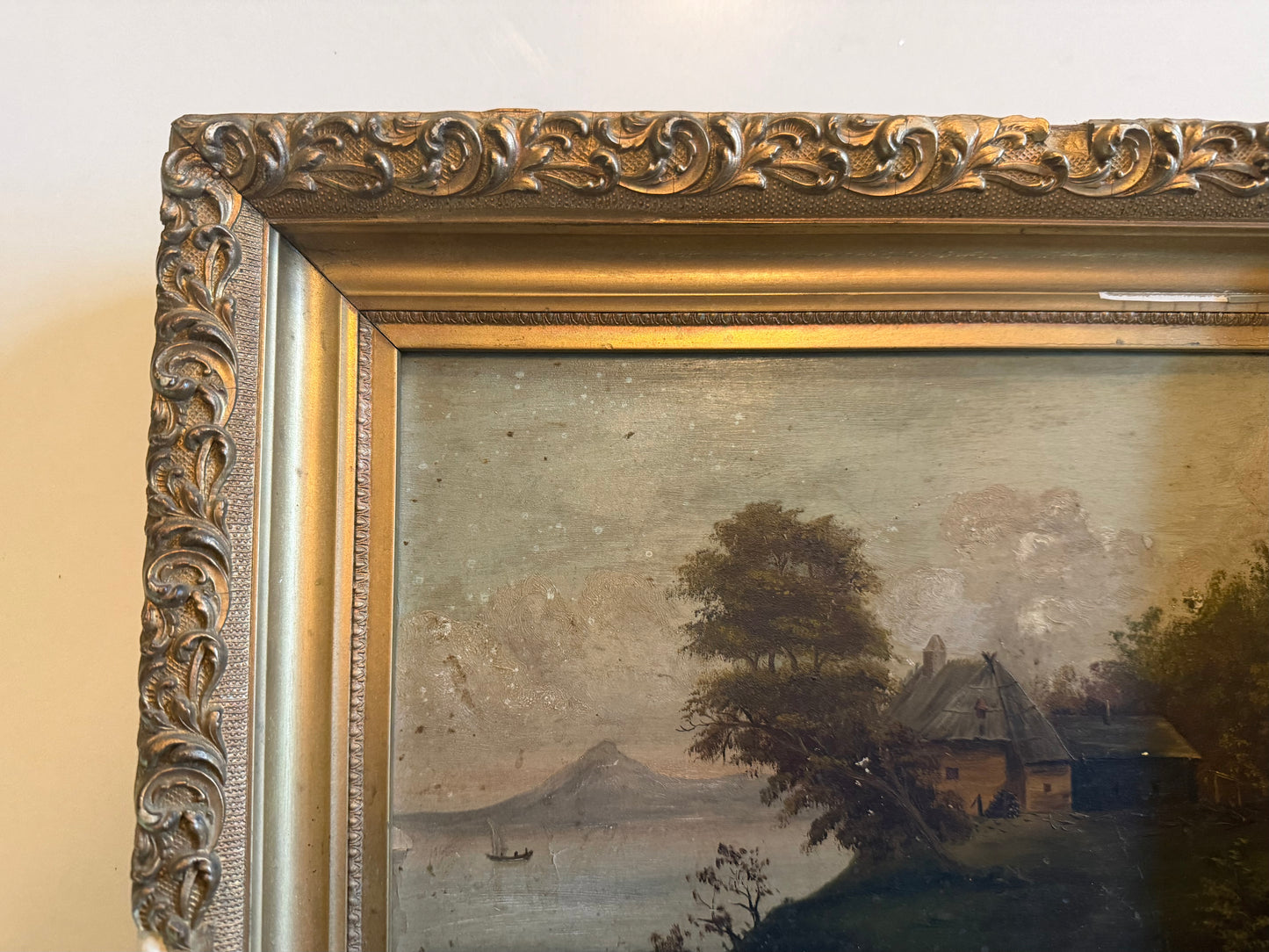 Antique Oil on Board “Mountain Landscape”