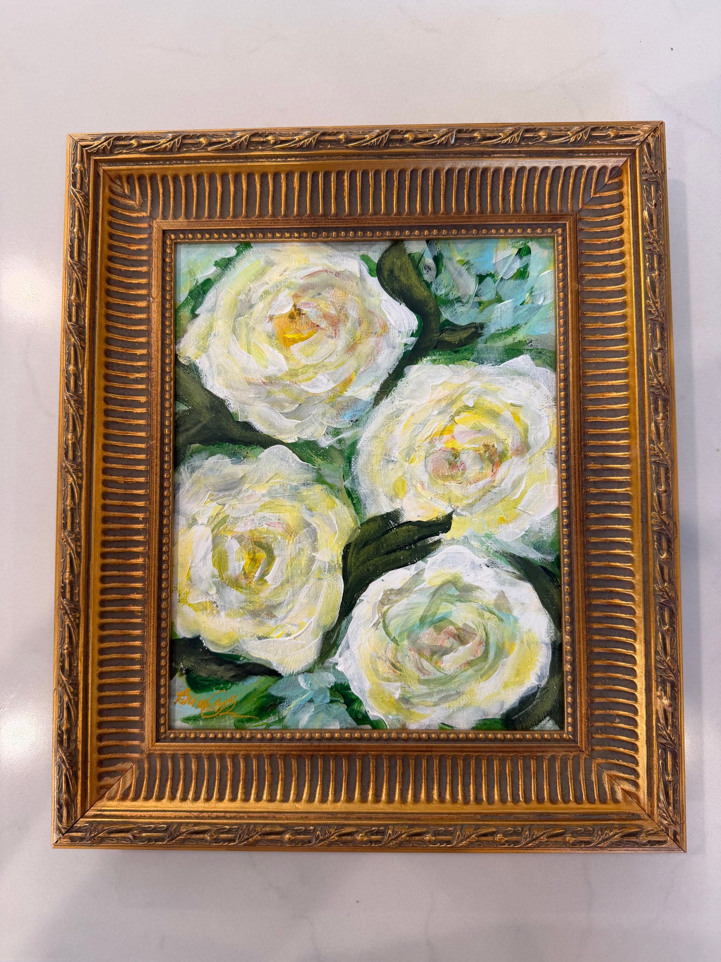 Original Acrylic &amp; Oil Painting “Lemon Swirl”