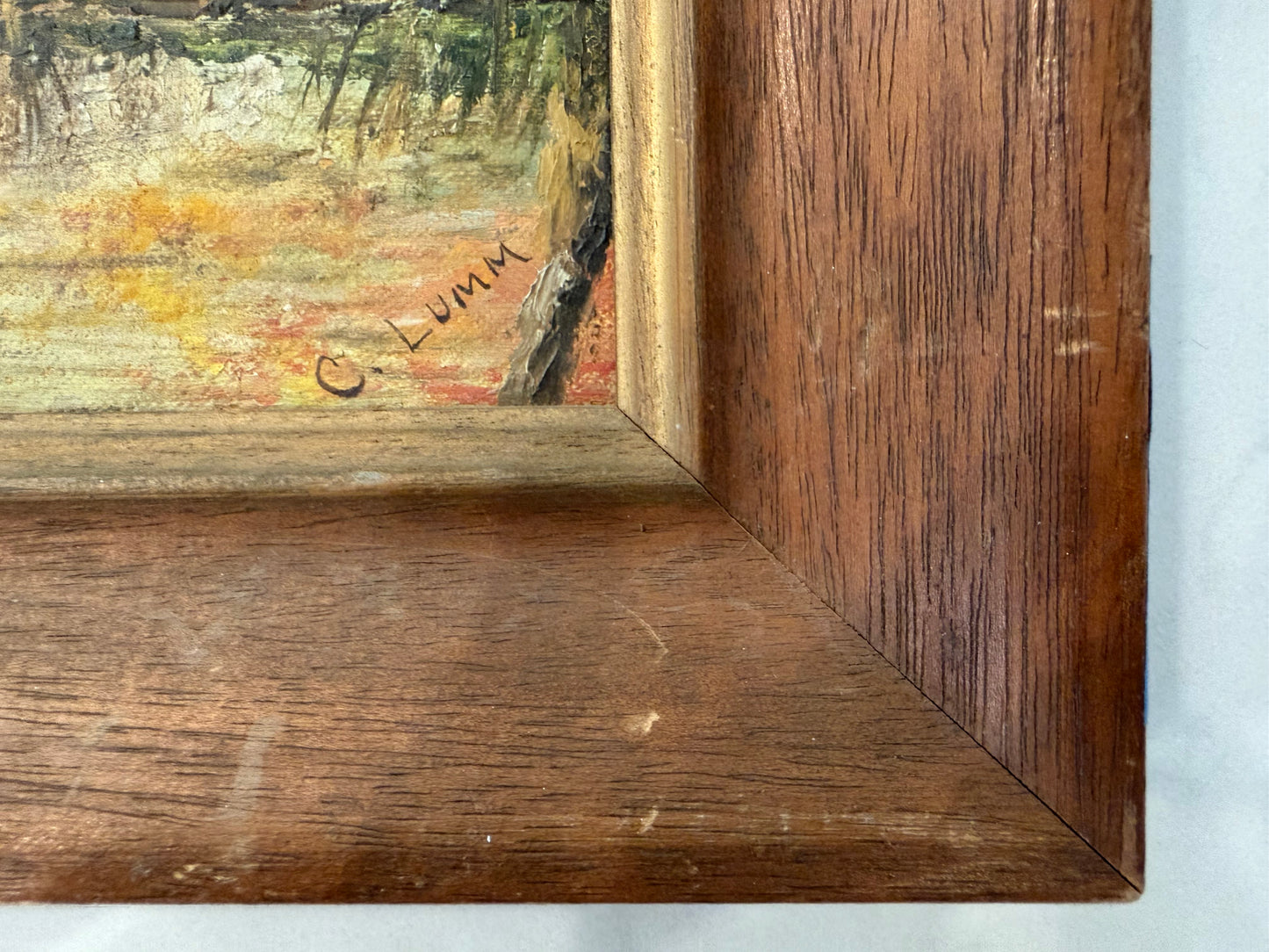 MID CENTURY OIL ON BOARD LANDSCAPE PAINTING