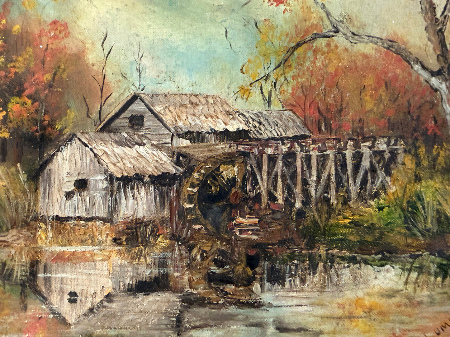 MID CENTURY OIL ON BOARD LANDSCAPE PAINTING
