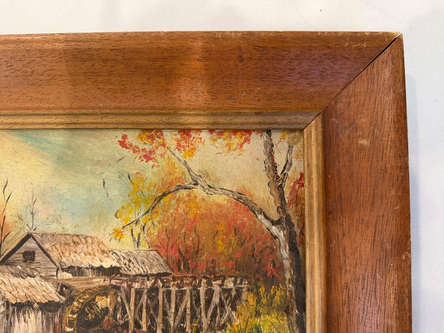MID CENTURY OIL ON BOARD LANDSCAPE PAINTING