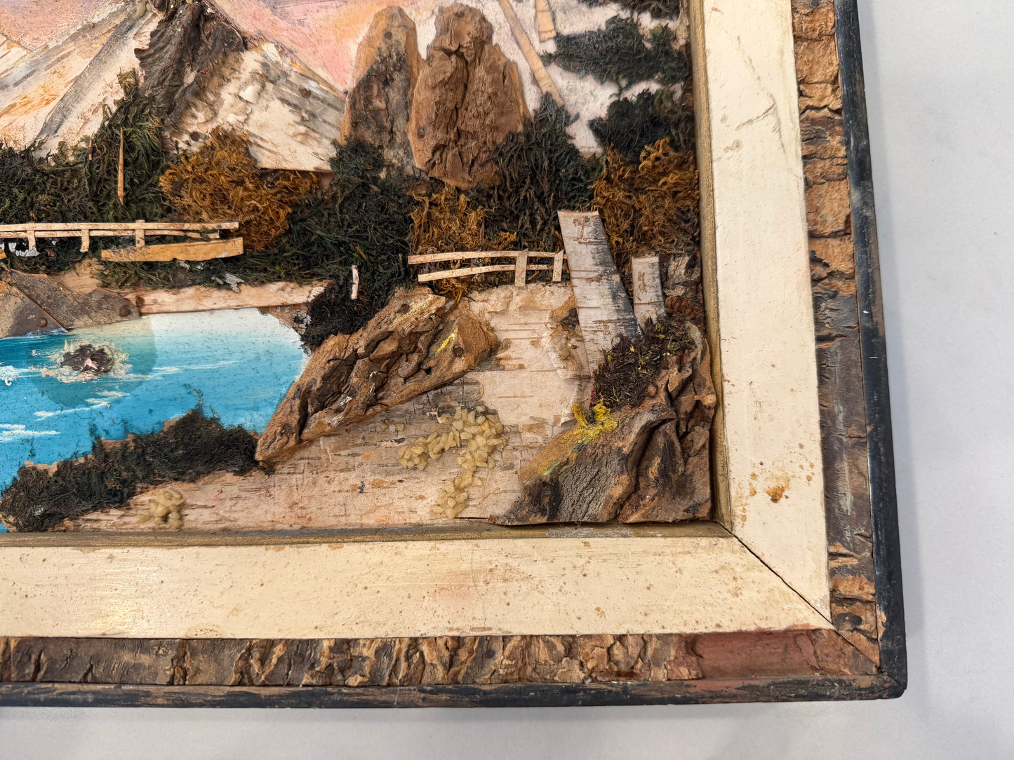Vintage Mixed Media Collage Landscape