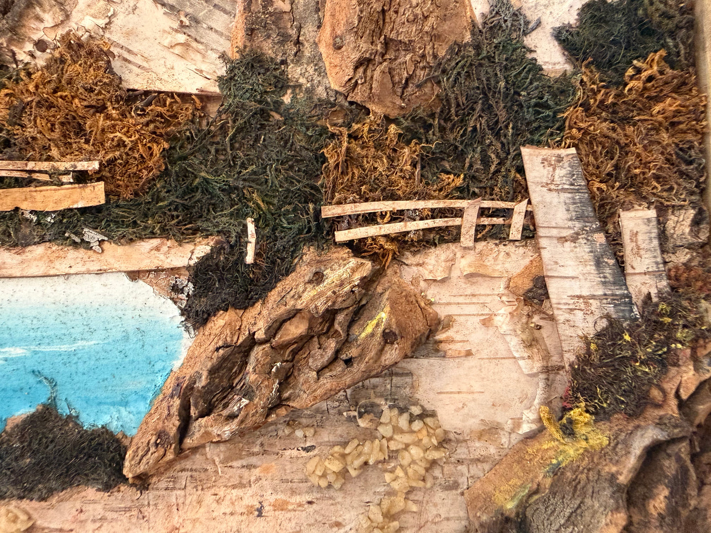 Vintage Mixed Media Collage Landscape