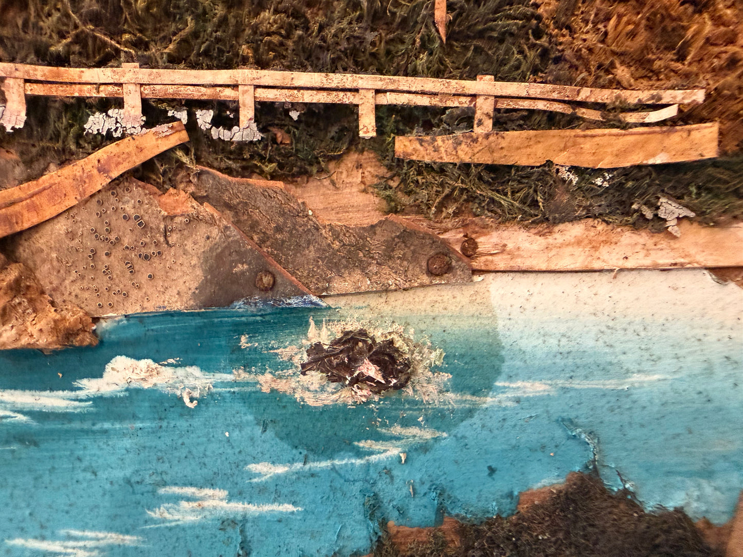 Vintage Mixed Media Collage Landscape
