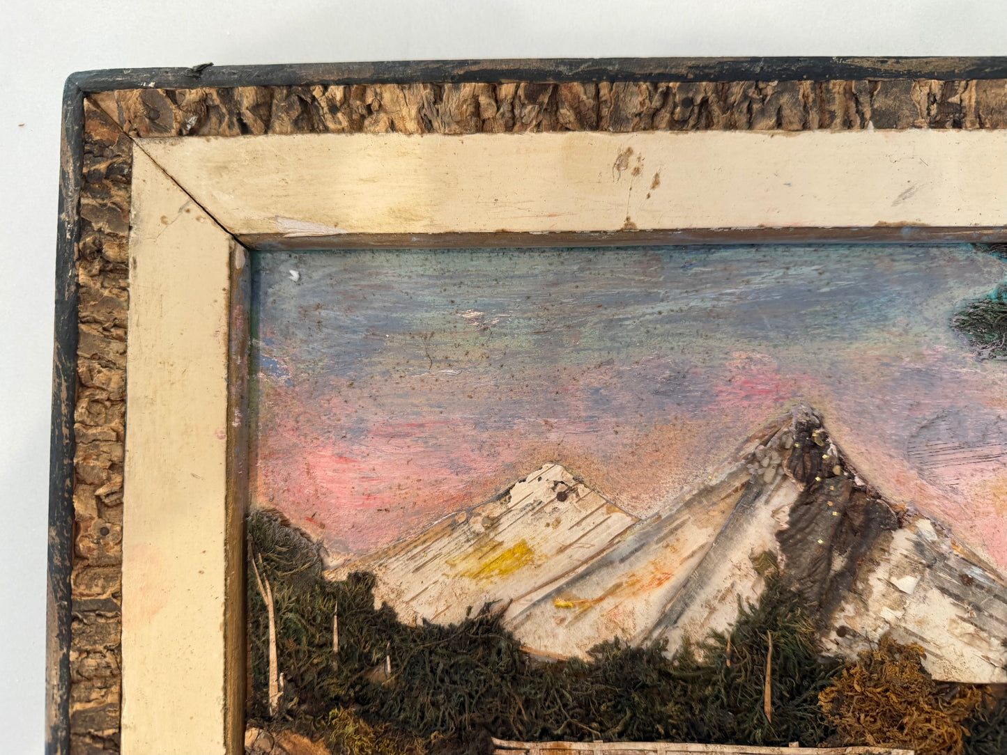 Vintage Mixed Media Collage Landscape
