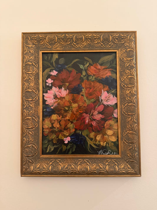 Warm Floral Art Acrylic Painting by by Breanna Rothwell