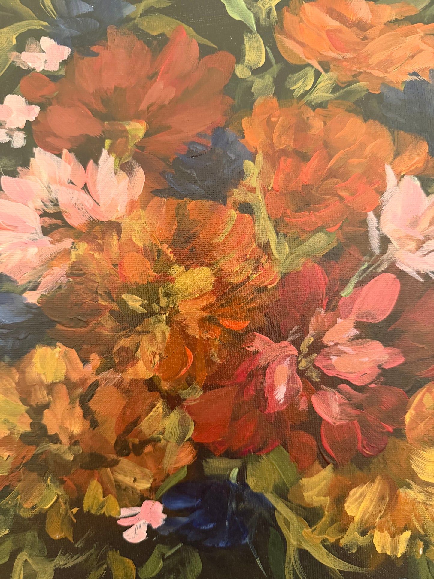 Warm Floral Art Acrylic Painting by by Breanna Rothwell